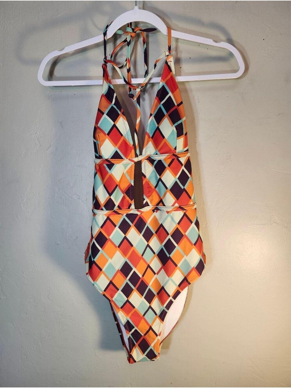 Cupshe Multi-Color Diamond Print One-Piece Swimsuit